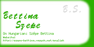 bettina szepe business card